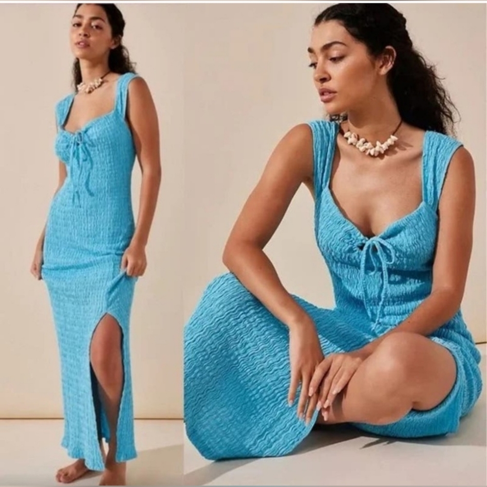 FREE PEOPLE BEACH ELENI STRETCH MIDI DRESS